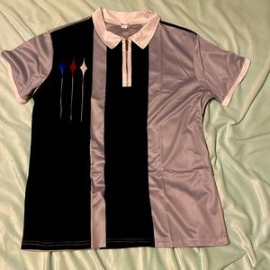 Blue, red and white diamonds only in the front